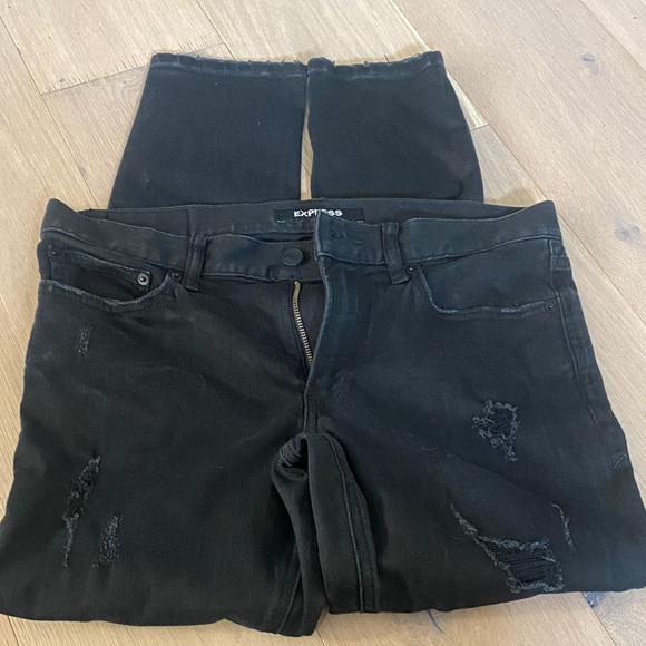 Express Men’s  Black Ripped Skinny Jeans - Picture 2 of 4